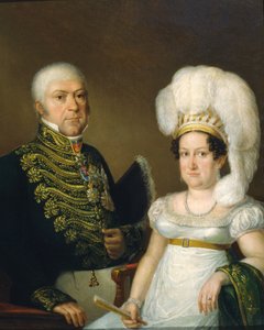 Portret van een Generaal en zijn Vrouw